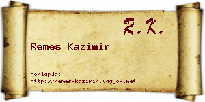 Remes Kazimir névjegykártya